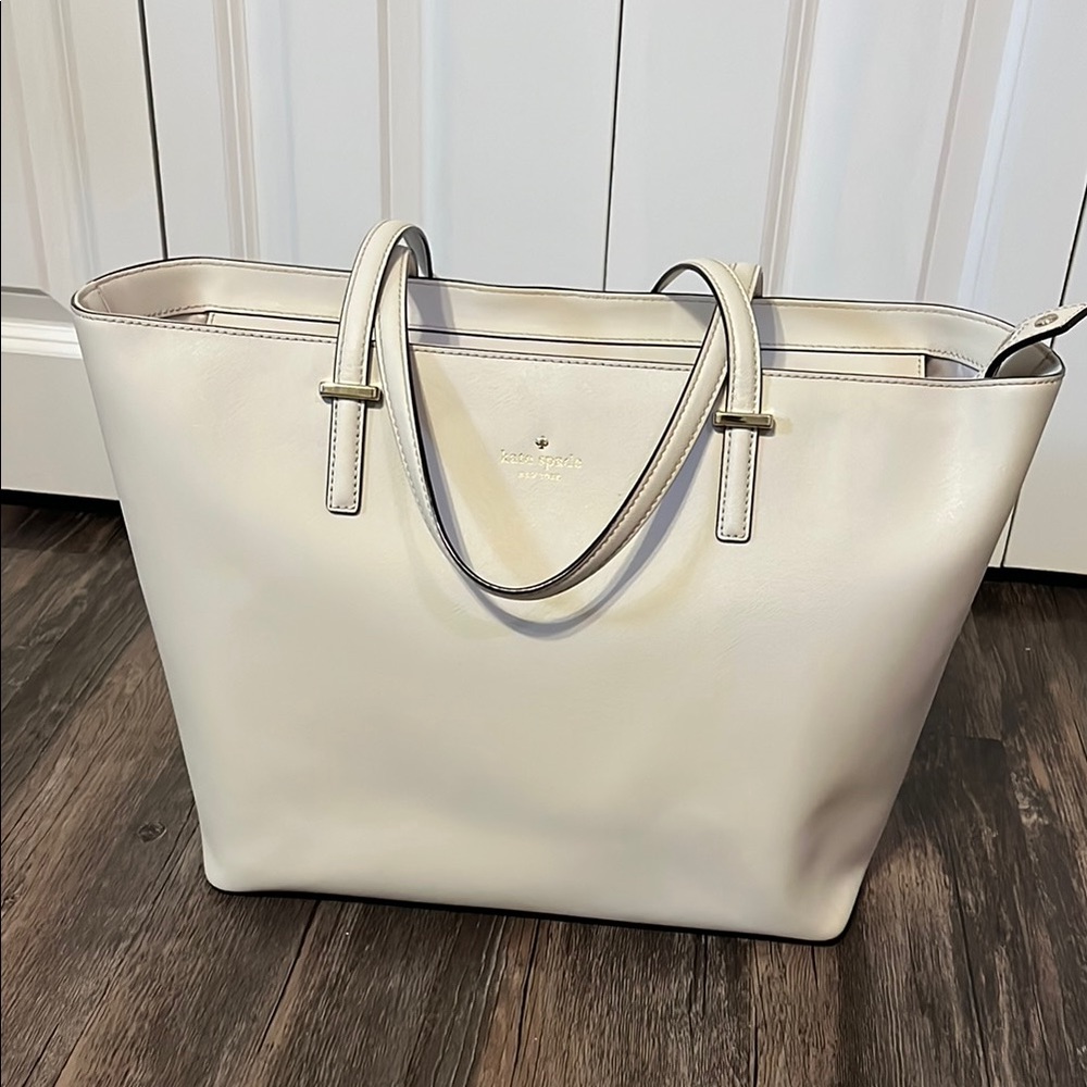 Kate Spade White Structured Tote Bag